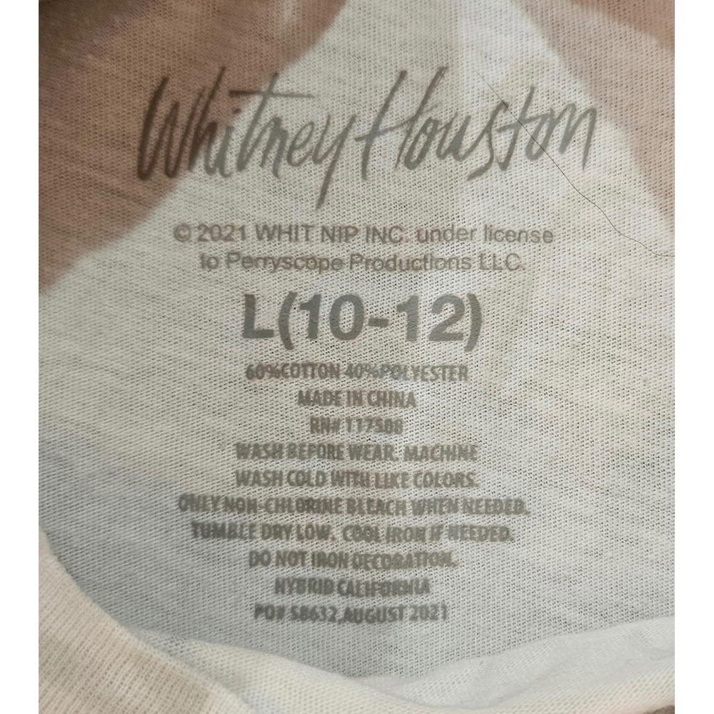 Hybrid California Whitney Houston T-Shirt Kids L 10-12 Grey Tie-Dye - Picture 3 of 6